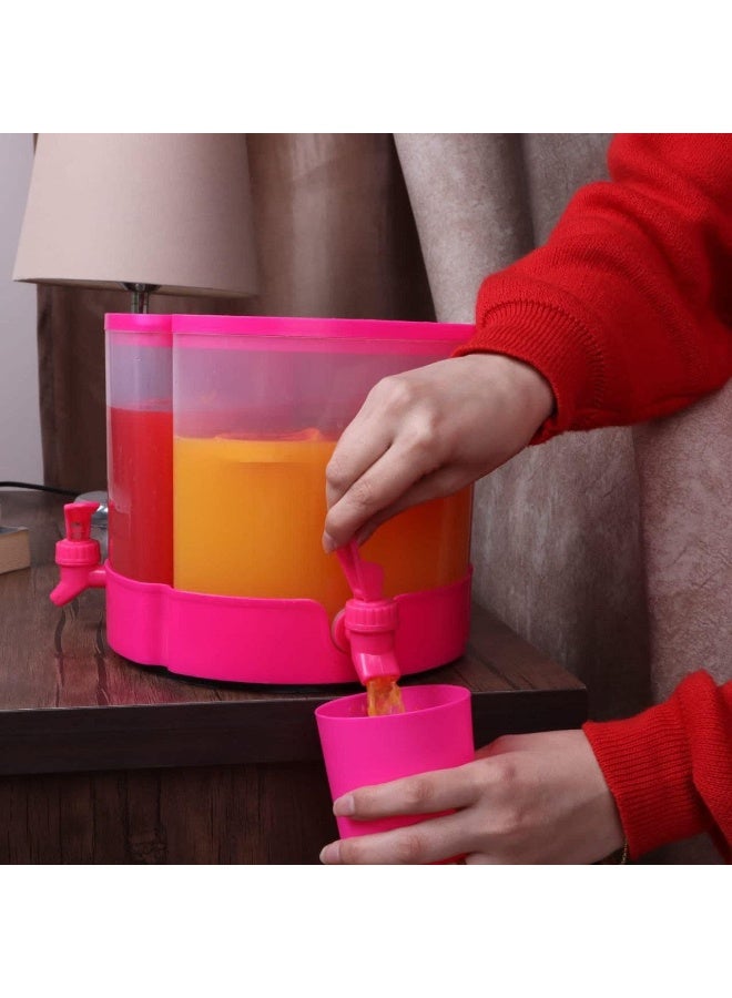3 in 1 Triple Juice Dispenser with 3 Cups 2 Liter Capacity Each Tank High Quality Plastic Beverage Dispenser with Strong Base and Individual Taps for Parties and Home Use - Image 2